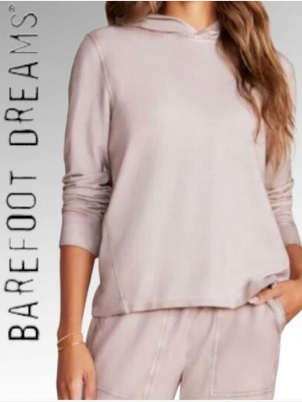 BAREFOOT DREAMS Malibu Collection Luxe Lounge Sunbleached Hoodie Size XL